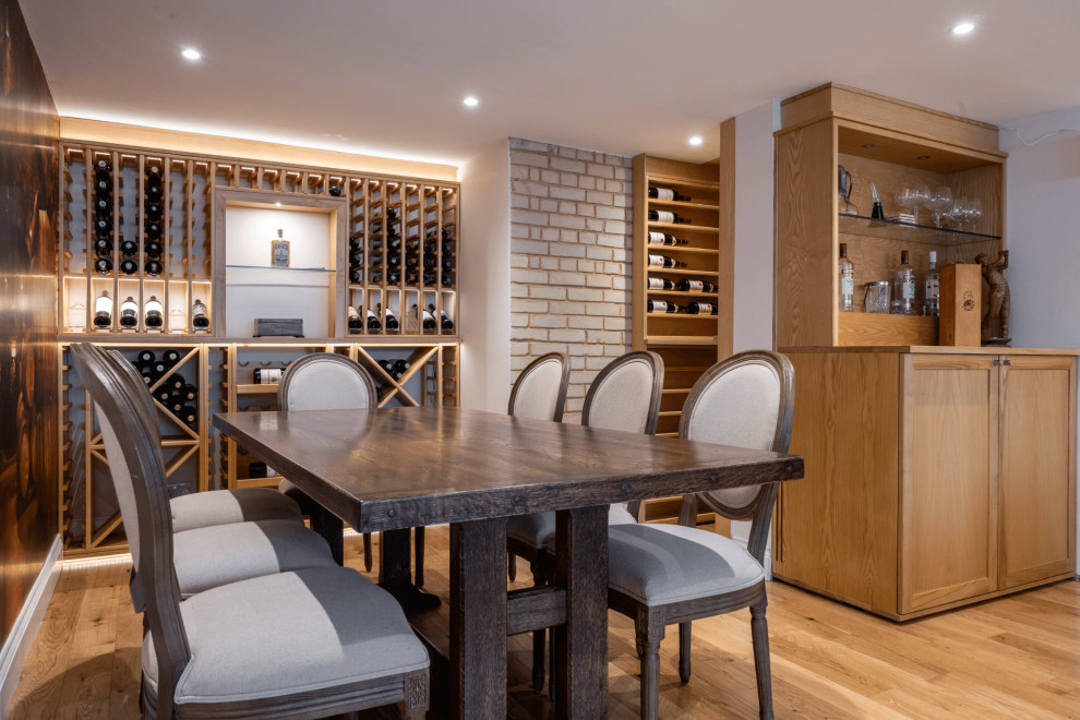 Basement Oak Wine Cellar Traditional Wine Cellar London by Sorrells Custom Wine Rooms