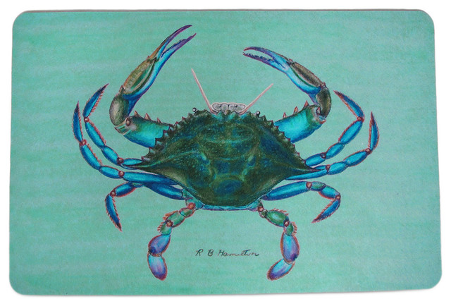 Betsy Drake Colorful Blue Crab Comfort Floor Mat 18 In. X 26 In.