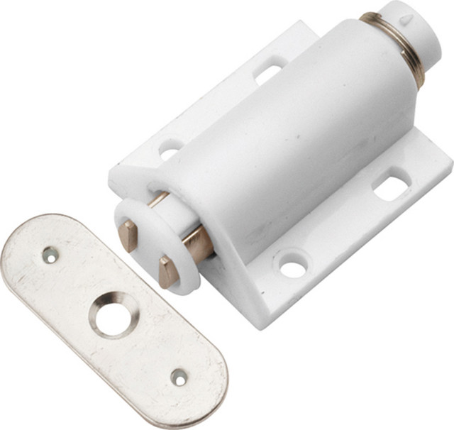 Belwith Hickory 7/8 In. White Magic Touch Latch P655-W Hardware