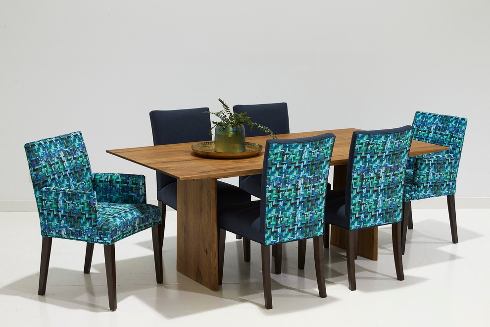 Crown Dining Table with upholstered chairs - Contemporary ...