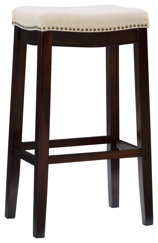 Claridge Linen Bar Stool Transitional Bar Stools And Counter Stools