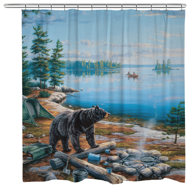 Bear Lake Shower Curtain Rustic, Lake Shower Curtain