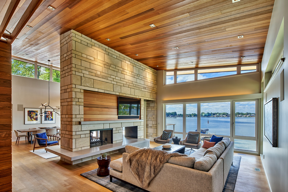 Contemporary living room in Grand Rapids.