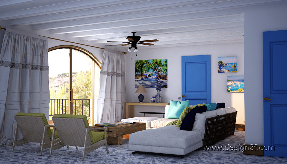 Интерьер гостиной в средиземноморском стиле