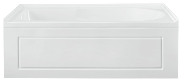 Concorde 60x32 Acrylic Glossy White, Alcove, Integral, LH Drain, Apron Bathtub