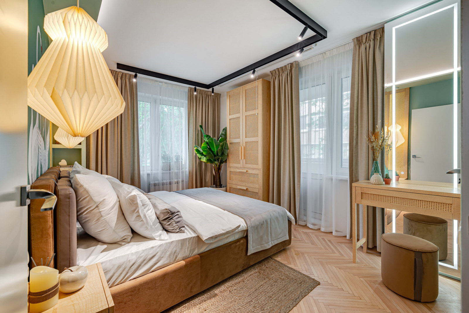 Спальня с журавлями