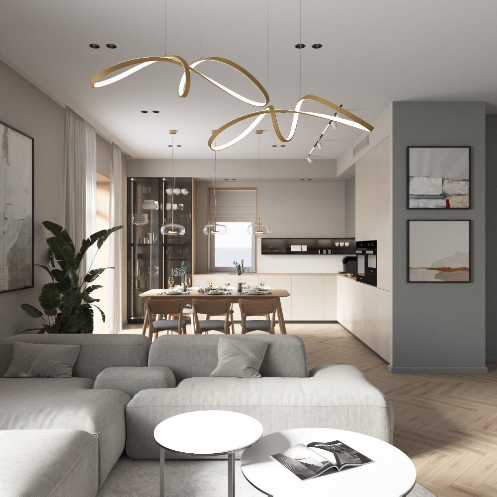 Дизайн кухни-гостиной