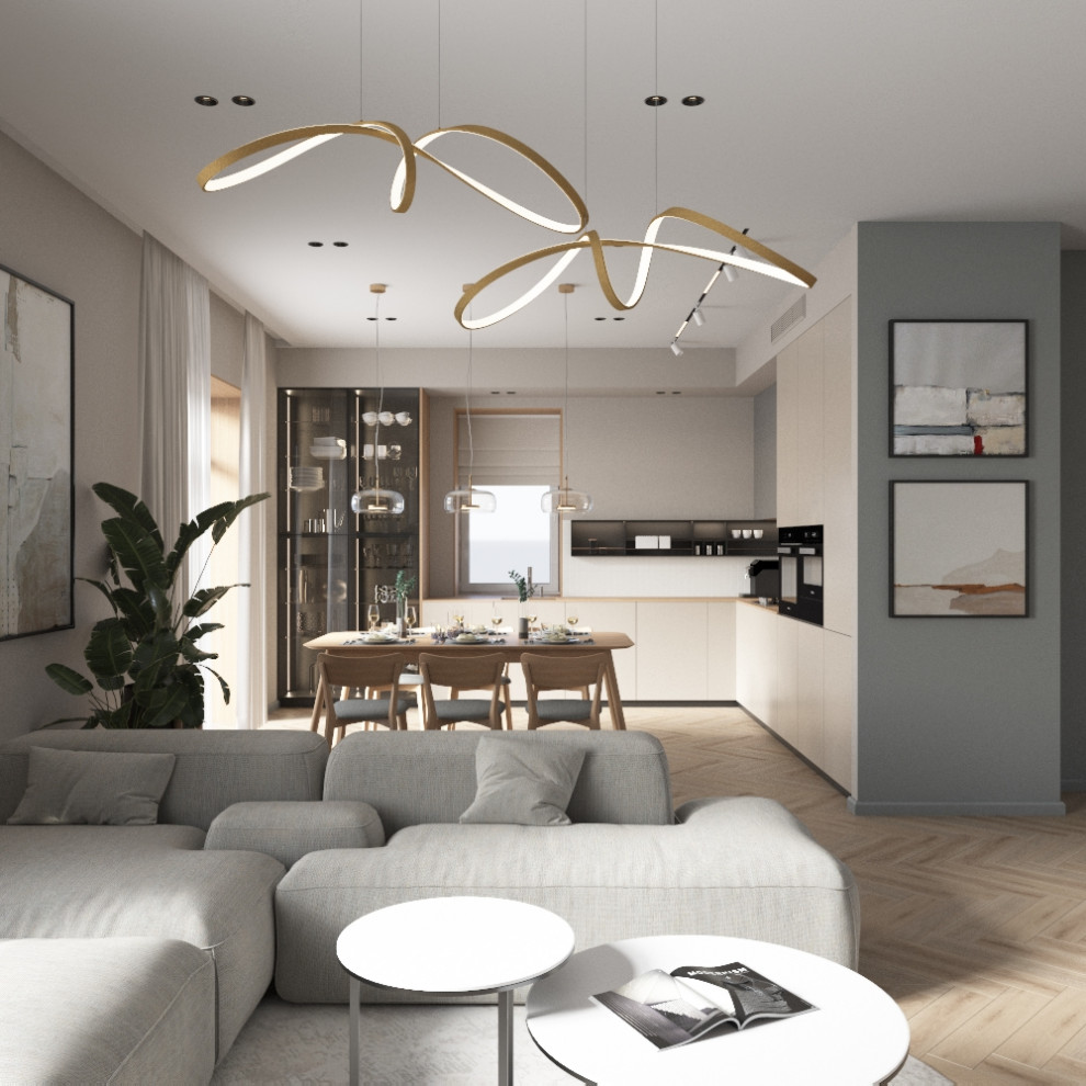 Дизайн кухни-гостиной