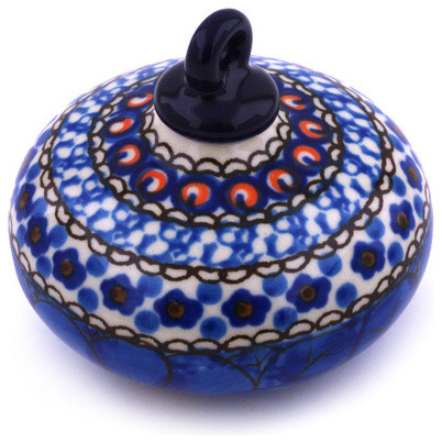 Polish Pottery 3 Stoneware Ornament Christmas Ball Hand Decorated Polish Pottery 3 Stoneware Ornament Christmas Ball Hand Decorated Design