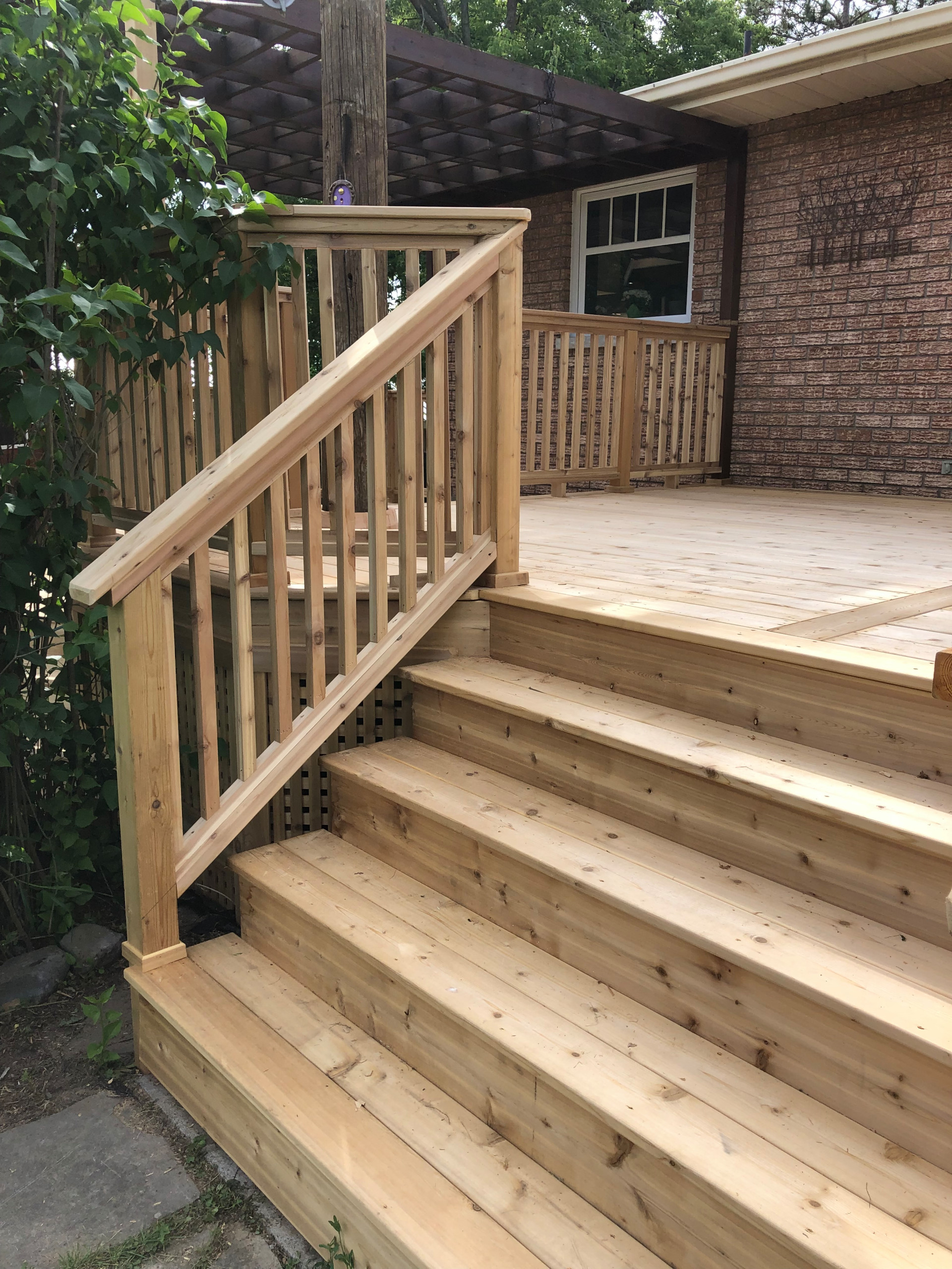 Western red cedar deck over