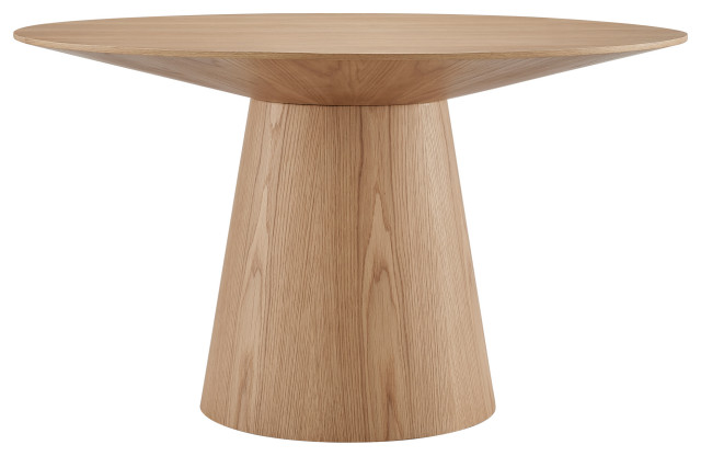 The Garrett Dining Table, 53", Contemporary, Round, Oak