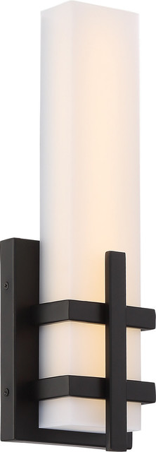 Grill Single LED Wall Sconce, Aged Bronze Finish