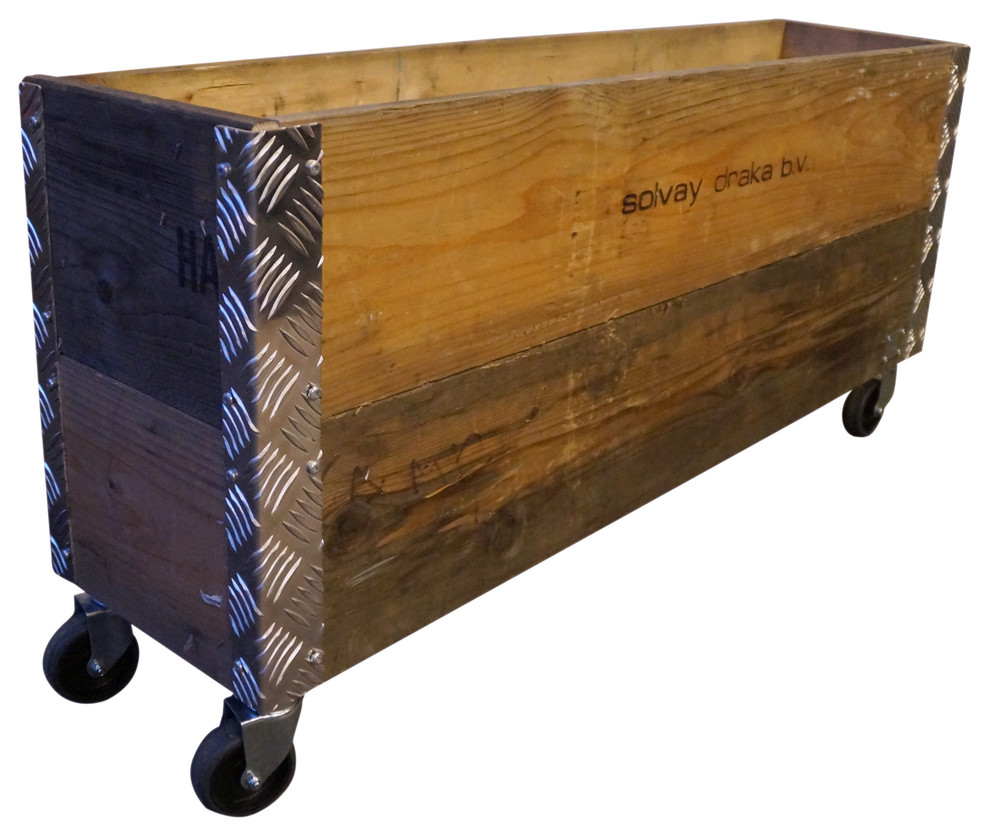 Upcycled Pallet Long Wheeled Box, 2 Layers