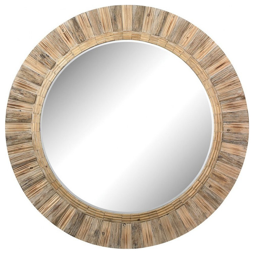Modern Farmhouse Handcrafted Artistic Style Glamour Round Mirror ...