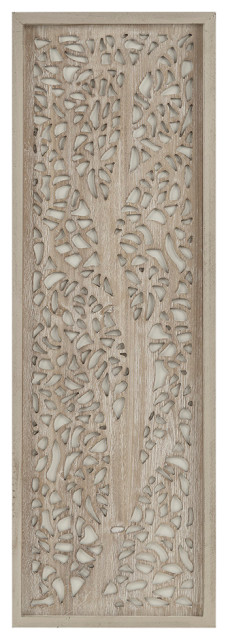 Madison Park Botanical Carved Branches Reclaimed Wood Wall Decor, Natural