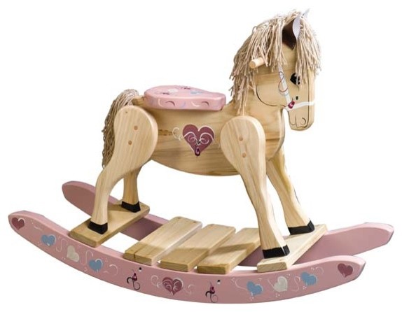Wooden Heart Painted Rocking Horse