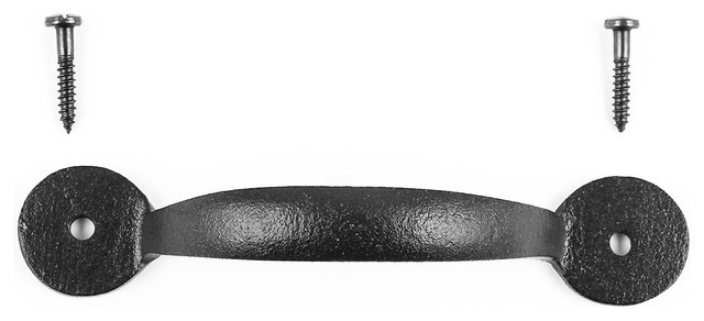 Door Or Drawer Pull Black Cast Iron Bean 4 3 4 X 1 Traditional