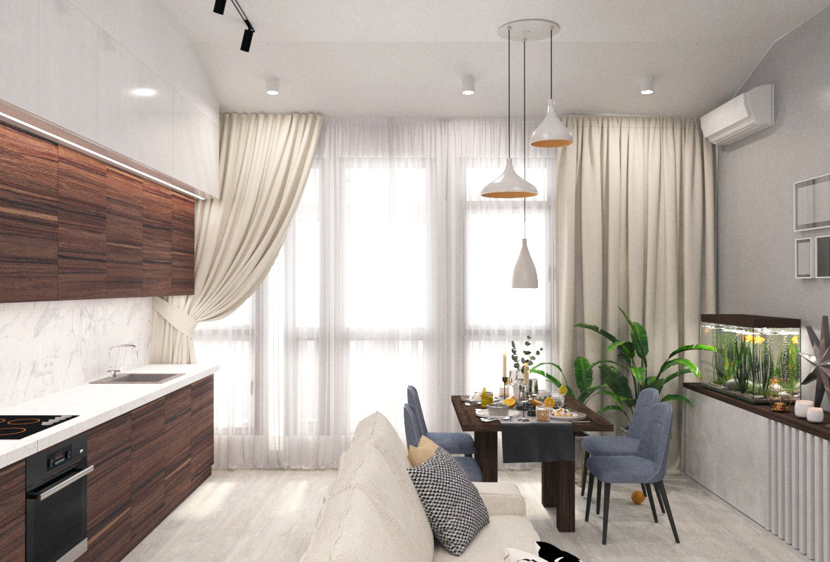 Визуализация дизайн-проекта 3-х комн. квартиры