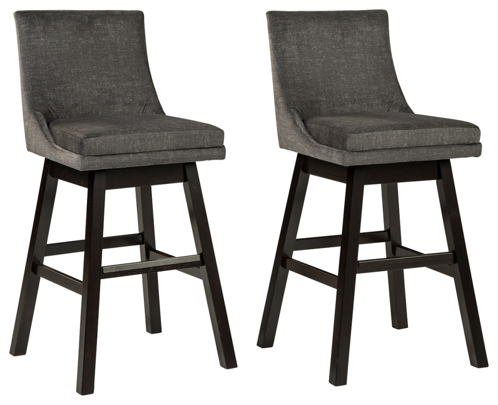 Tallenger Dark Gray Bar Height Bar Stool Transitional Bar Stools