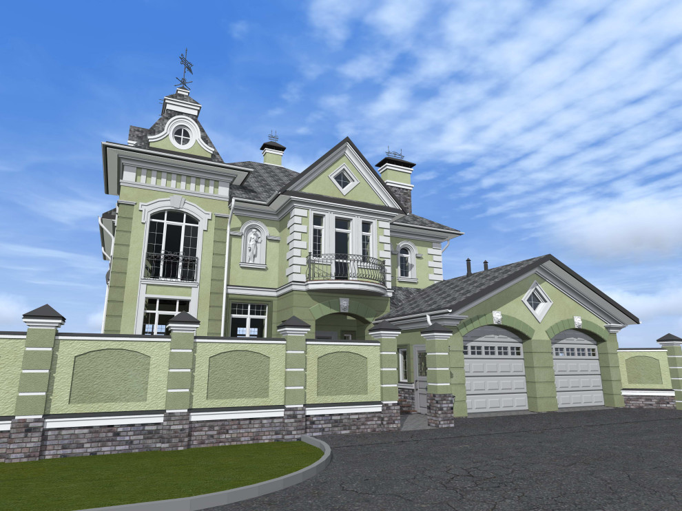 Дом в классическом стиле - штукатурка и лепнина