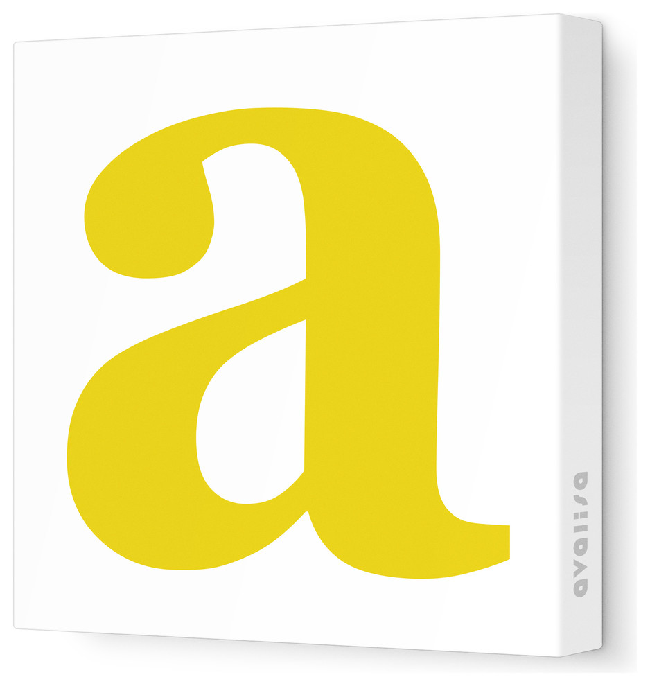 Letter - Lower Case 'a' Stretched Wall Art, 28" x 28", Dark Yellow