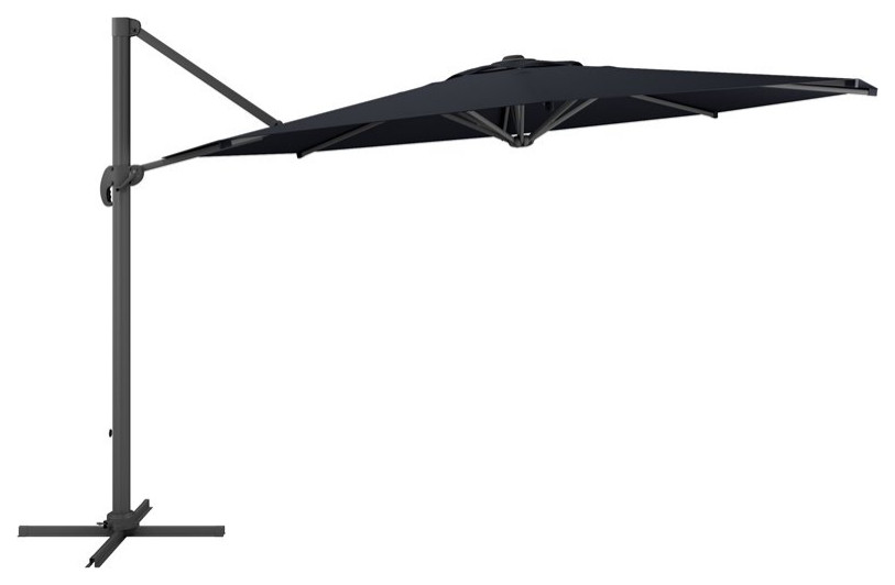 500 Series Black Fabric 11.5ft Deluxe Aluminum Offset Patio Umbrella