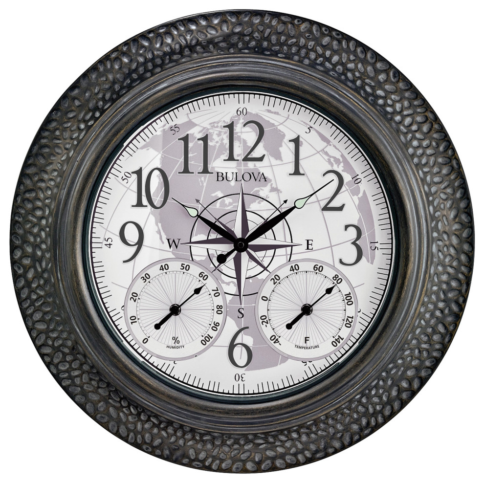 Bulova Explorer Indoor/Outdoor Illuminated Wall Clock 21" Traditional