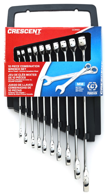 Crescent Metric Combination Wrench Set 10 Piece Mechanics Home Hand Tools Garage