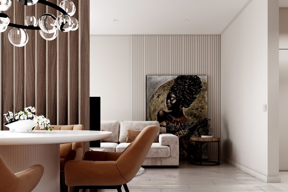 Светлый дизайн квартиры студии