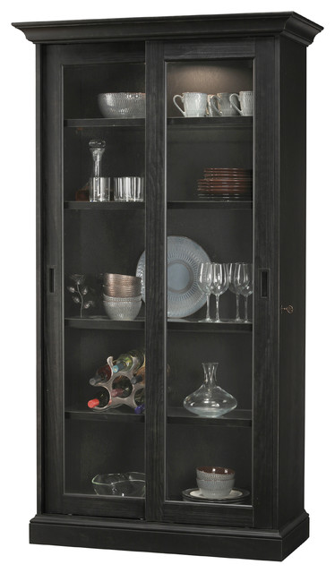 Meisha Iv Aged Black Curio Cabinet Traditional China Cabinets Meisha Iv Aged Black Curio Cabinet