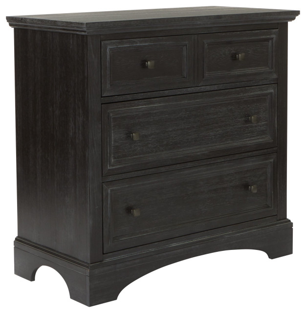 Farmhouse Dresser, 3 Paneled Storage Drawers With Round Knobs, Rustic