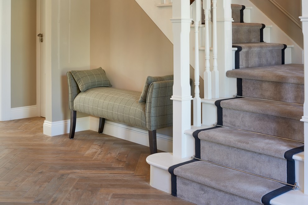 Design ideas for a transitional staircase in Dublin.