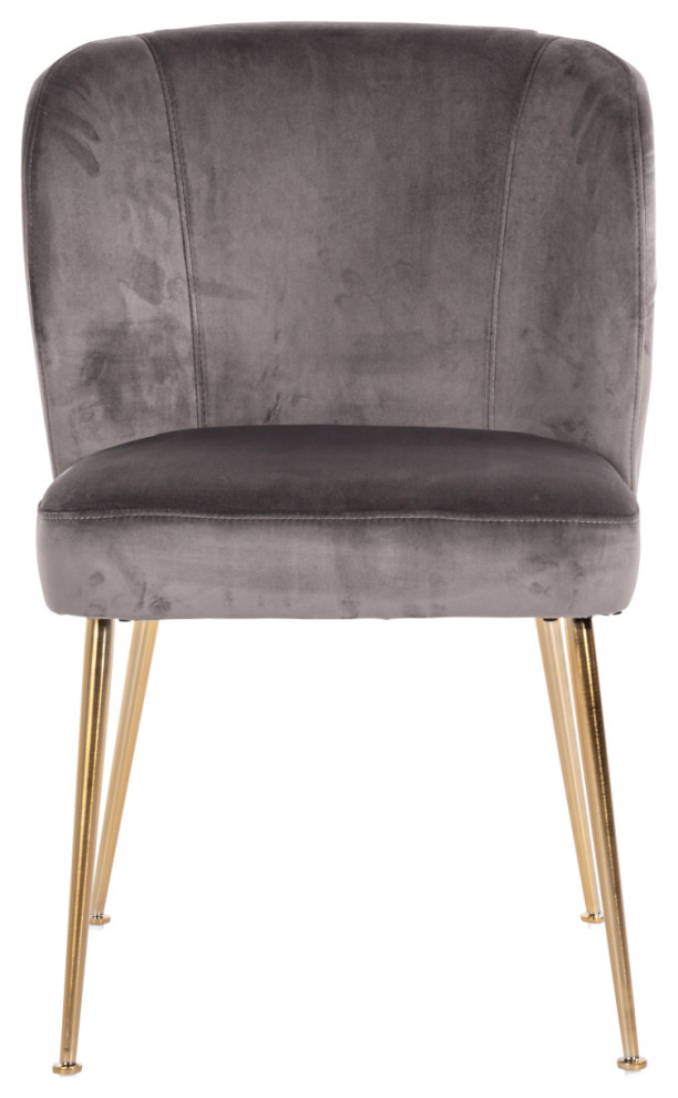 Brushed Gold Leg Stone Velvet Chair OROA Cannon Midcentury Dining