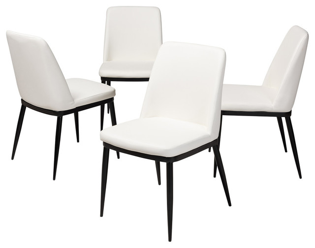 Darcell Faux Leather Upholstered Dining Chair, Set of 4 - Midcentury