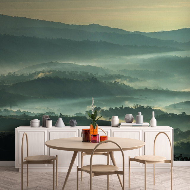 FRESQUE- MONTAGNE BRUME rustikal-esszimmer