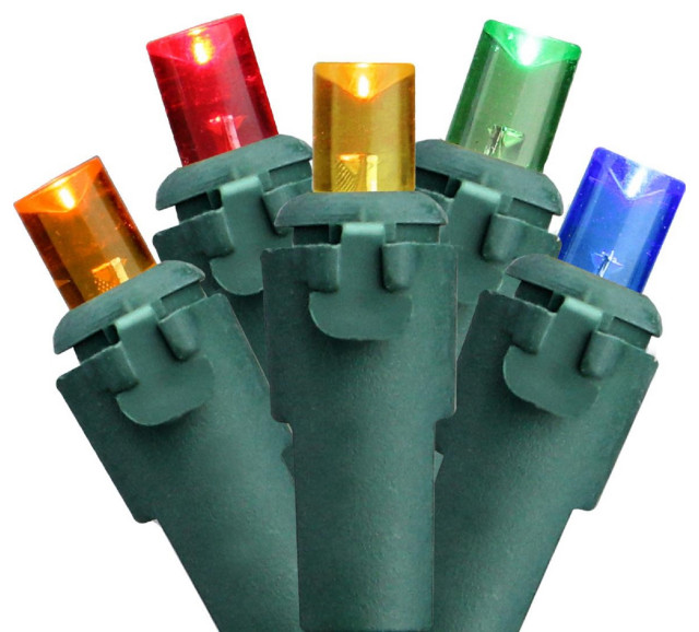 LED Wide Angle Christmas Lights, Green Wire Contemporary Holiday