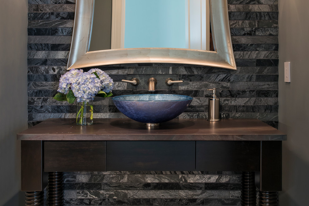 Example of a transitional powder room design in DC Metro