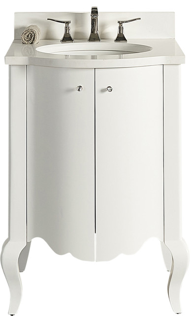 Fairmont Designs Belle Fleur 24 Single Vanity Glossy White Base Cabinet Only Traditional Bathroom Vanities And Sink Consoles By Luxx Kitchen And Bath