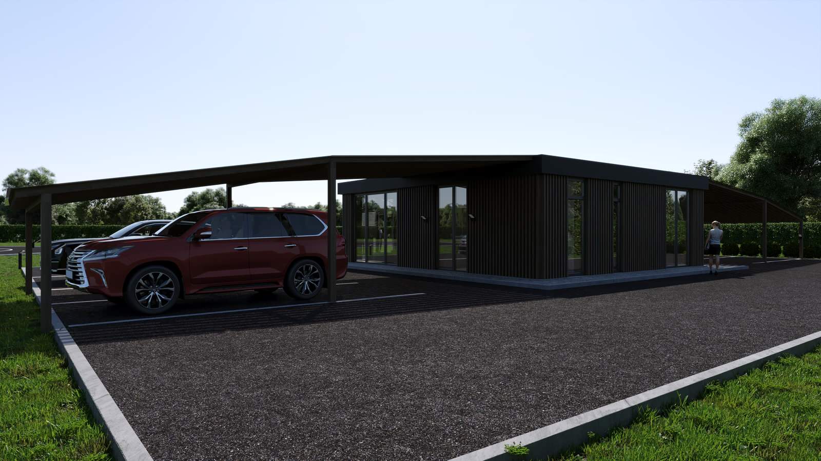 Дизайн здания ожидания гостей и пилотов на вертолётной площадке