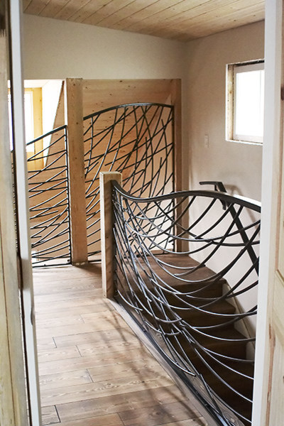Stonetree Studios Wrought Iron Railing - Contemporary - Staircase