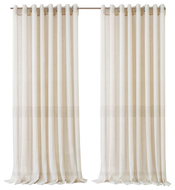 Carmen Sheer Indoor/Outdoor Curtains, 114"x95" Contemporary