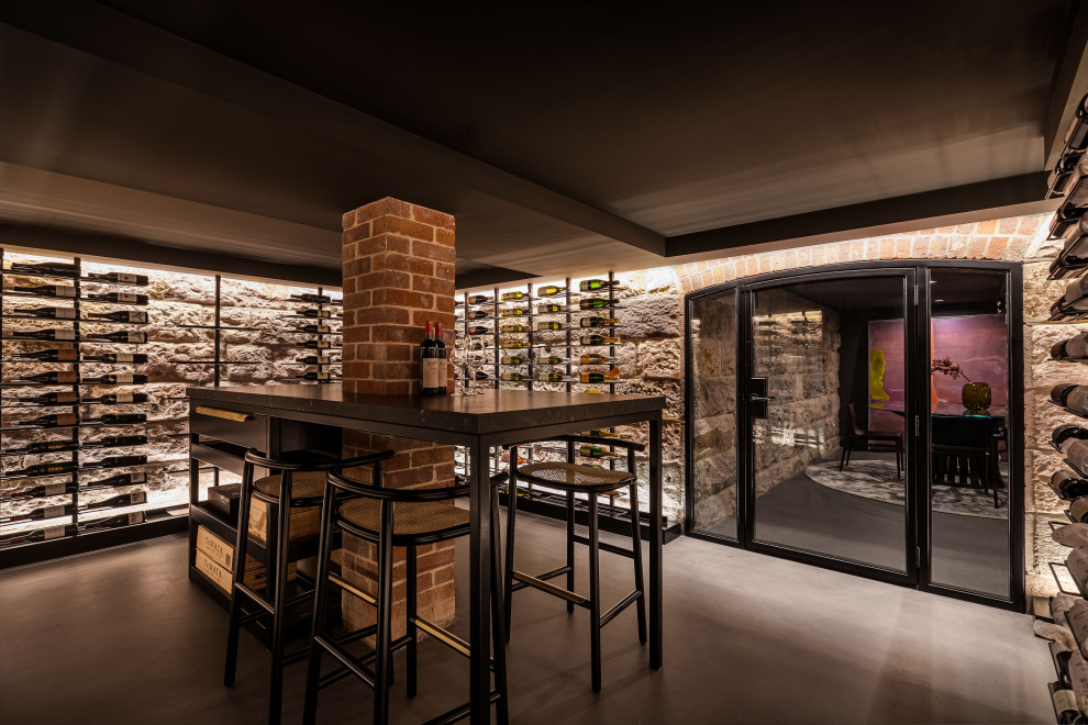Inspiration for a modern wine cellar in Brisbane.