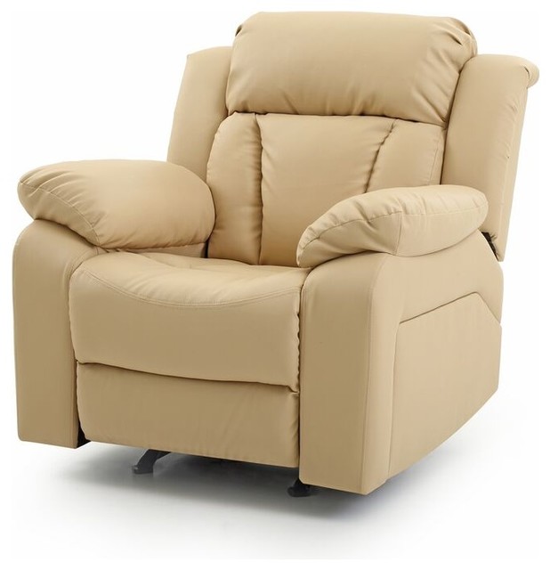 Glory Furniture - Springfield Rocker Recliner, Beige Faux ...