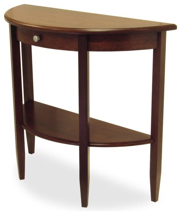 Winsome Wood Concord Hall/Console Table, Half Moon With Drawer, Shelf