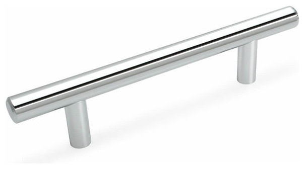 Cosmas European Bar Pull - Solid Metal Handle for Kitchen and Bath, Polished Chr