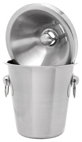 6" Stainless Steel Half-Bottle Wine Holder and Top (Receptacle)