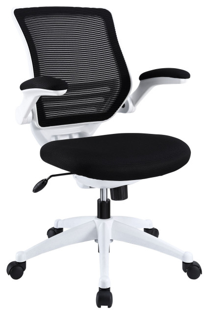 Edge Mid Back White Base Office Chair, Black