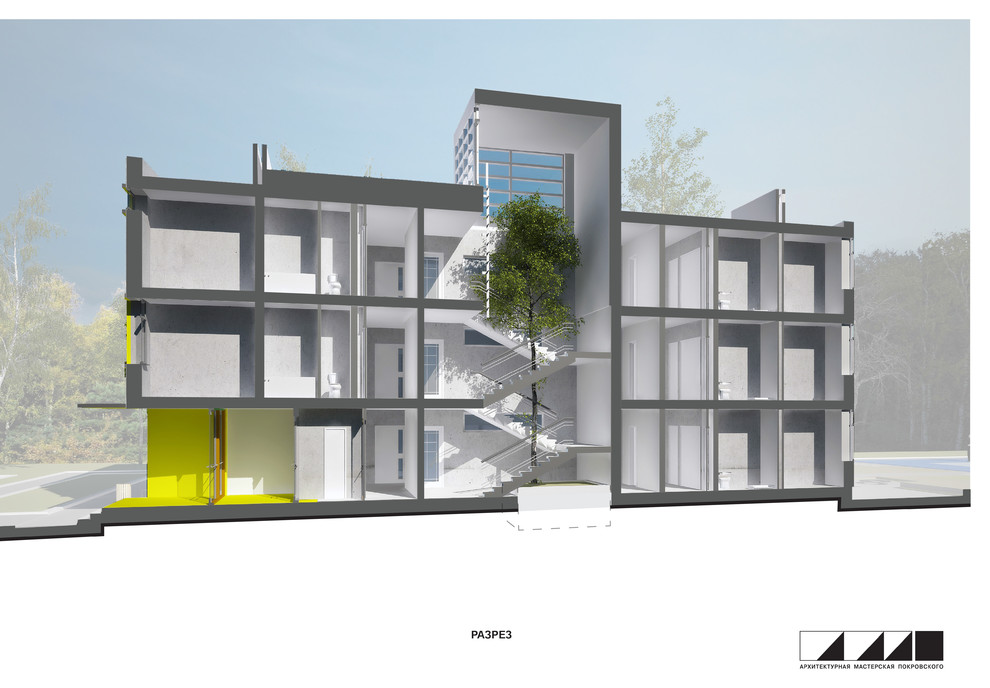 Малобюджетный трехэтажный многоквартирный дом