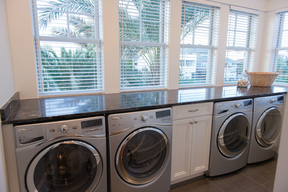 Design ideas for a beach style laundry room in Other.