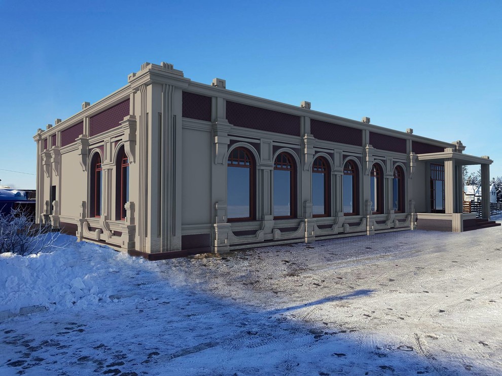 Дизайн-проект фасада здания ресторана. Design project of the restaurant facade